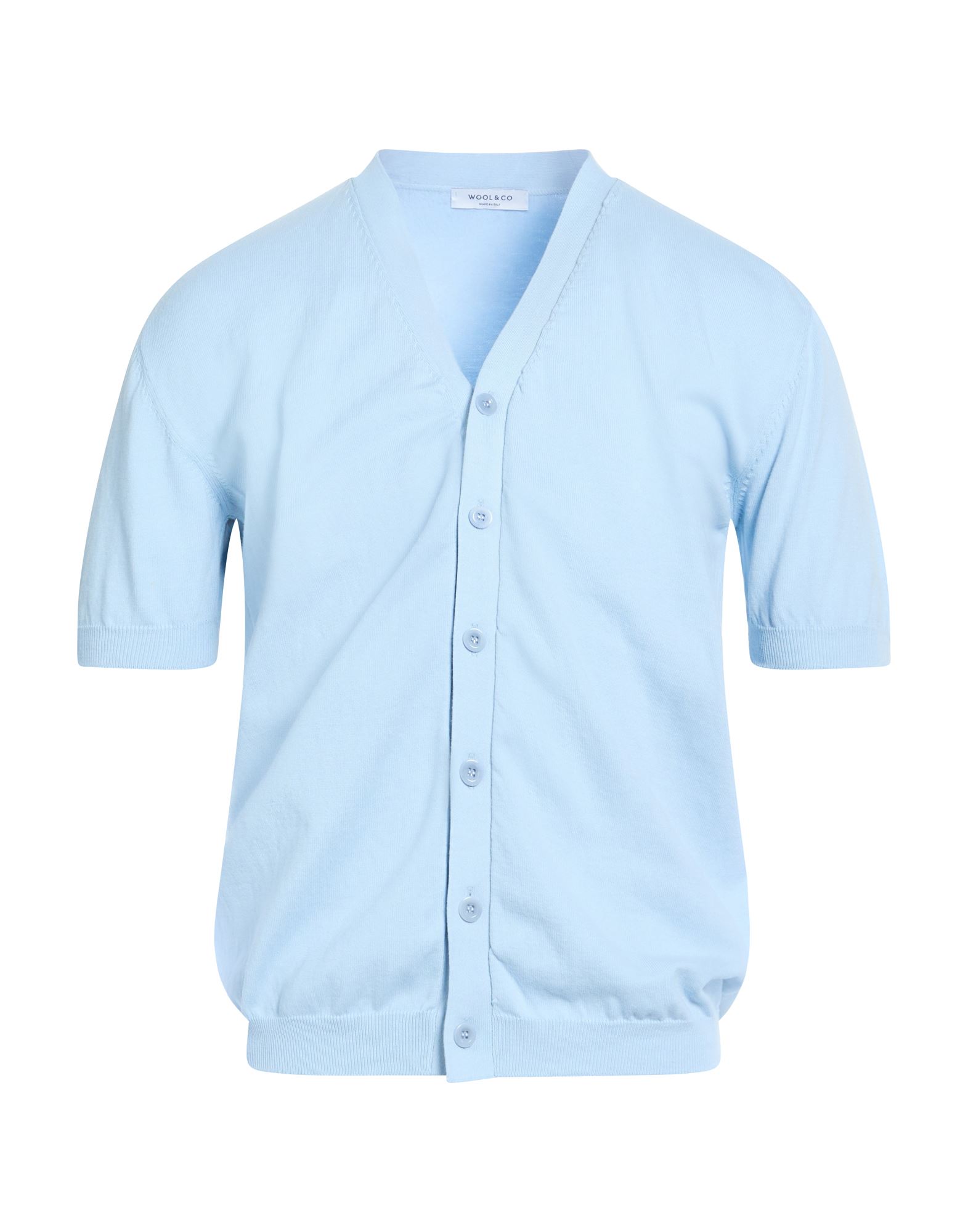 WOOL & CO Strickjacke Herren Himmelblau von WOOL & CO