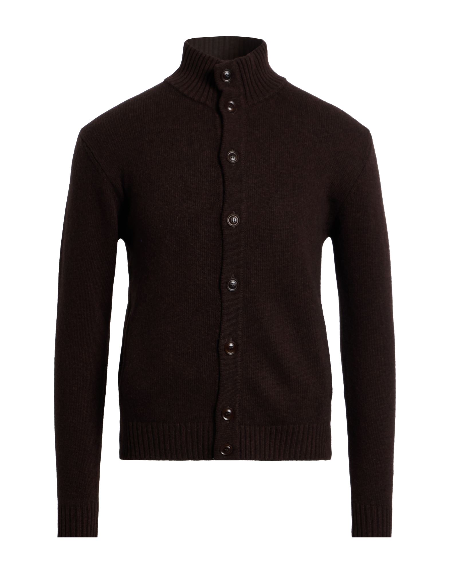 WOOL & CO Strickjacke Herren Schokobraun von WOOL & CO
