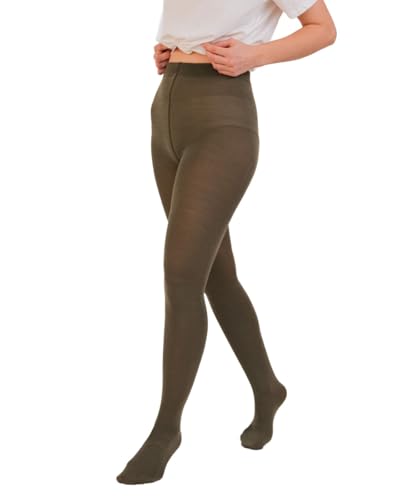 WOOLIFE Damen Merino Strumpfhose Soft Damenwollstrumpfhose 220 Den Olive/M / 40-42/164-108 cm von WOOLIFE
