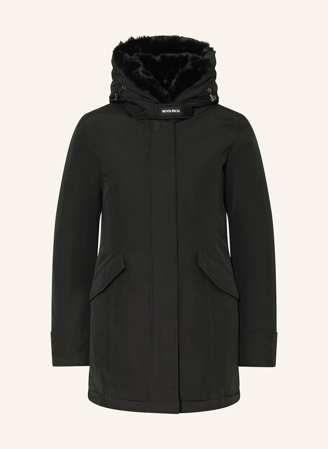 Woolrich Daunenjacke Beaker Mit Kunstpelz schwarz von WOOLRICH