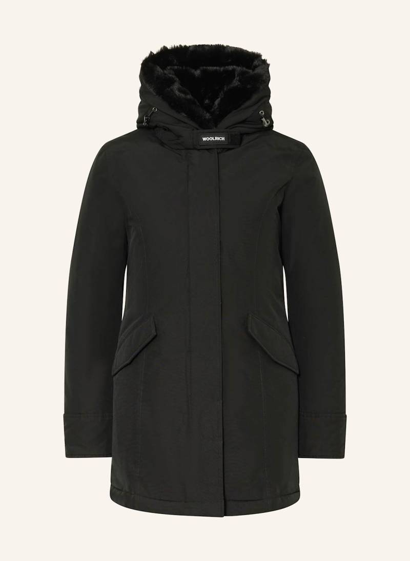 Woolrich Daunenjacke Beaker Mit Kunstpelz schwarz von WOOLRICH