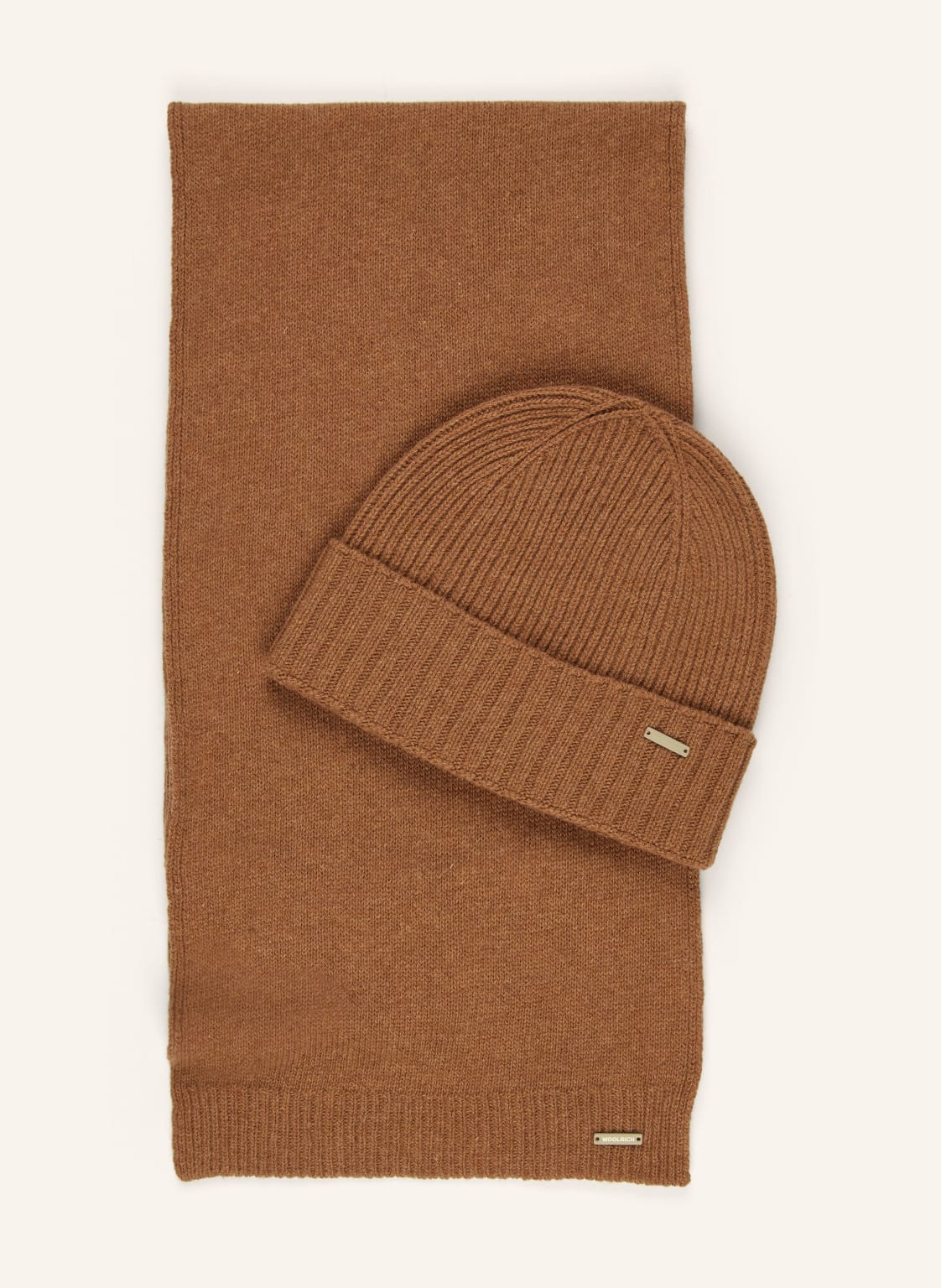 Woolrich Set: Schal Und Mütze Mit Geschenkbox beige von WOOLRICH