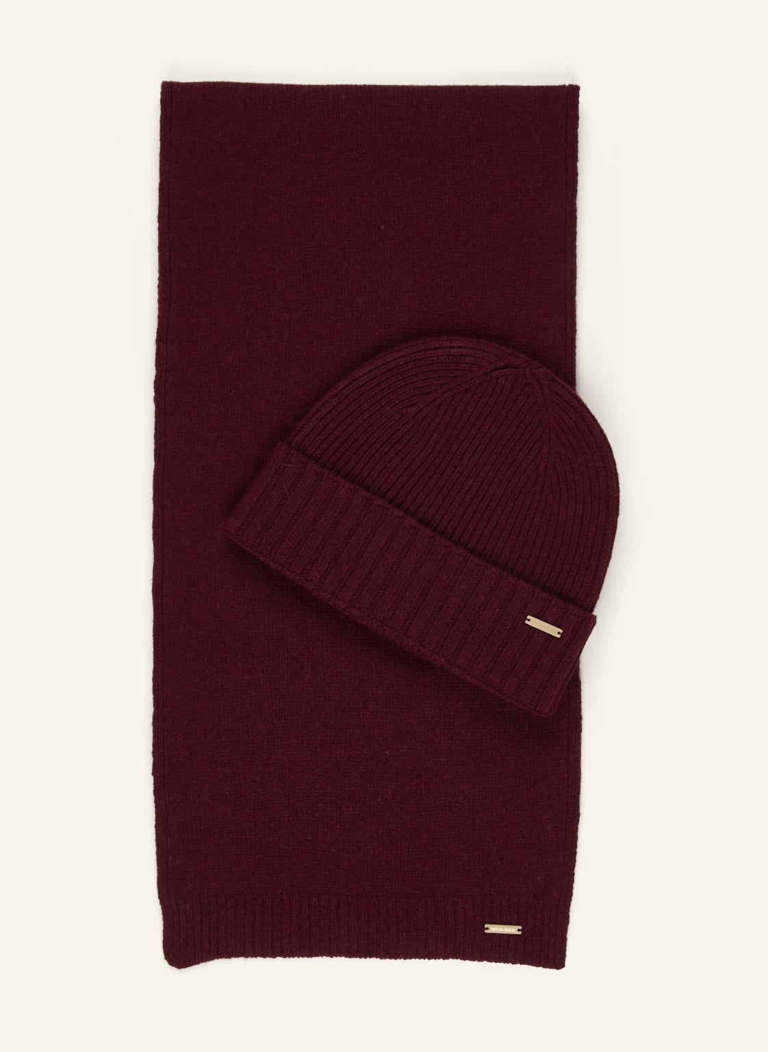 Woolrich Set: Schal Und Mütze Mit Geschenkbox rot von WOOLRICH