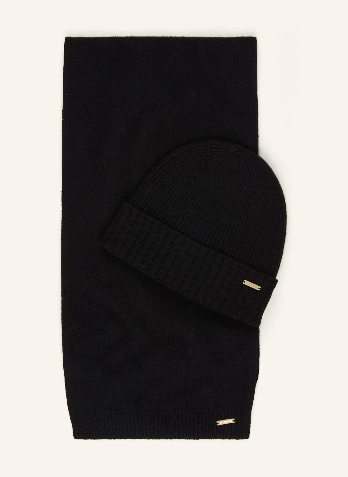 Woolrich Set: Schal Und Mütze Mit Geschenkbox schwarz von WOOLRICH