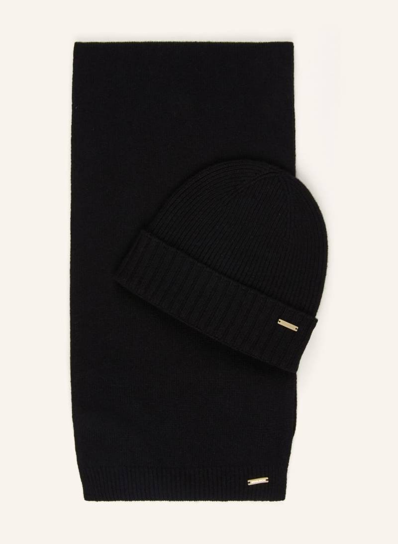 Woolrich Set: Schal Und Mütze Mit Geschenkbox schwarz von WOOLRICH