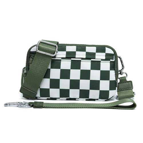 WOOMADA Checkerboard Wristlet Wallets for Women, Peapod Green Checkerboard WOOMADA Checkerboard Wristlet Wallets for Women, Peapod Green Checkerboard von WOOMADA