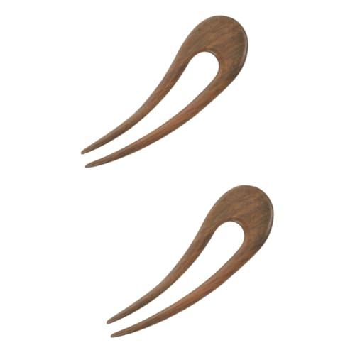 WOONEKY 2stücke Retro Haargabel Prong Haarstab Für Hochsteckfrisuren Handgefertigt Grünem Sandelholz Für Lange Haarschmuck Für Damen Passend Für Besondere Anlässe von WOONEKY