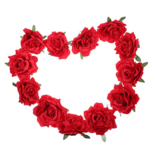 WOONEKY Stk Rosenclip Frauen Haarspange Haarspangen Mit Rosenblüten Mit Rosenblüten Blumenhaarnadeln Mexikanische Blumenhaarzusätze Blumenclips Rot Polyester von WOONEKY