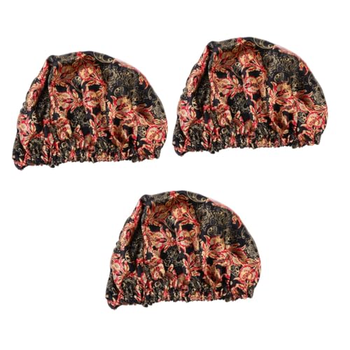 WOONEKY 3 Stücke Schlaf Hut Nacht Schlaf Kappe Satin Dusche Kappe Frauen Mädchen Gesicht Waschen Haar Hause Reinigung von WOONEKY