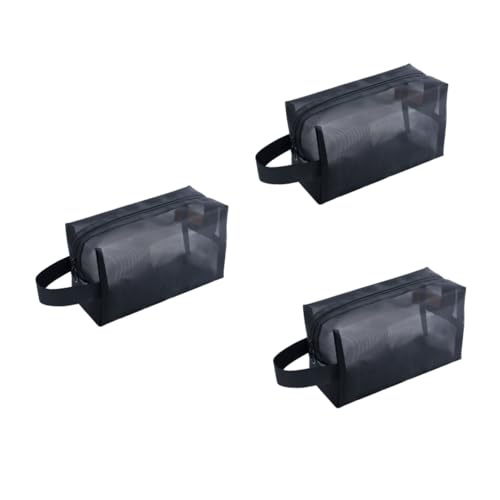 WOONEKY 9stücke Teiliges Tragbare Kosmetiktaschen Mesh Große Mittlere Und Kleine Für Damen Und Mädchen Aufbewahrung Von Make-up Und Accessoires Farbe Schwarz von WOONEKY
