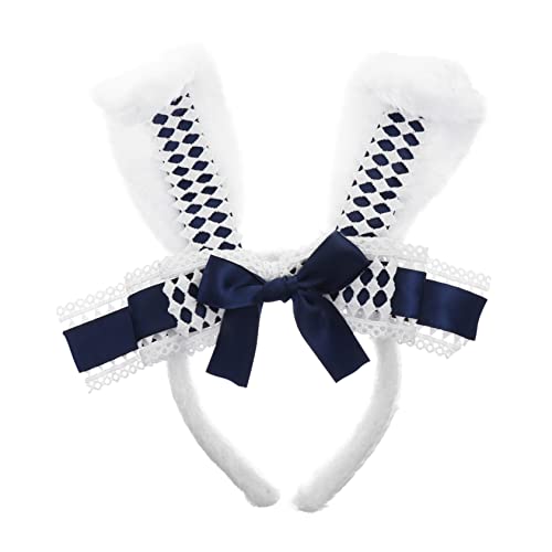 WOONEKY Cosplay Bunny Ohren Haarreif Mit Schleife Stilvolles Accessoire Für Halloween Ostern Karneval Und Mottopartys Weich Und Bequem Für Fotoshootings Und Kostüme von WOONEKY