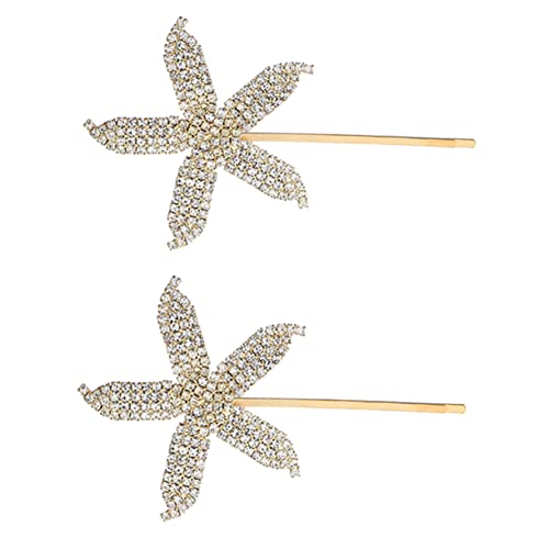 WOONEKY Luxuriöse Haarnadel in Seesternform Für Brautschmuck Legierung Haarspangen Für Frauen Strass- Für Hochzeits-haarschmuck von WOONEKY