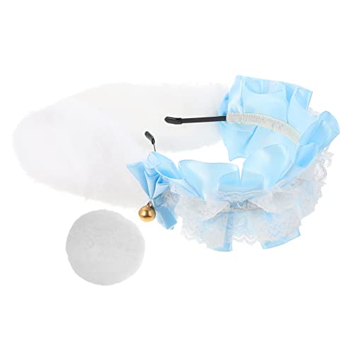 WOONEKY Einzigartige Cosplay-kostüm-requisiten 1 Set Hasenohr-stirnband Schwanzdekor Für Bühnenauftritte -kopfbedeckung Mädchen-party-accessoire Modisch Bequem von WOONEKY