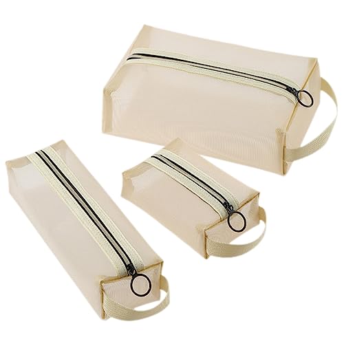 WOONEKY Reise-Kosmetik-Organizer-Tasche Aus Netzstoff Große Kapazität Make-up-Pinsel-Tasche Für Damen Tragbare Kulturtasche Für Mädchen von WOONEKY
