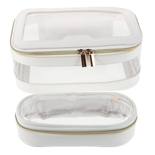 WOONEKY Kosmetiktasche Transparent Groß Wasserdichter Reise-Kosmetik-Organizer Tragbar Durchsichtiger Kulturbeutel Mit Reißverschluss Make-up-etui Für Reisen Und Organisation von WOONEKY
