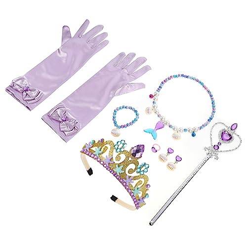 WOONEKY 1 Satz Meerjungfrau Schmuck für Halskette Ring Armband und Ohrringe für Rollenspielende Mädchen für Partys und Dekoration WOONEKY 1 Satz Meerjungfrau Schmuck für Halskette Ring Armband und Ohrringe für Rollenspielende Mädchen für Partys und Dekoration von WOONEKY