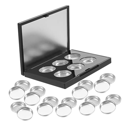 WOONEKY 1 Satz Nachfüllbare Kompakte Lidschattenpalette mit Spiegel für Augenbrauenpuder und Concealer Runde Leere Dosen und Aluminium Pfannen WOONEKY 1 Satz Nachfüllbare Kompakte Lidschattenpalette mit Spiegel für Augenbrauenpuder und Concealer Runde Leere Dosen und Aluminium Pfannen von WOONEKY