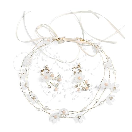 WOONEKY 1satz Braut Haarschmuck Mit Blumen Und Perlen Elegantes Stirnband Für Hochzeiten Partys Und Fotoshootings Handgefertigte Haaraccessoires Für Bräute Und Brautjungfern von WOONEKY