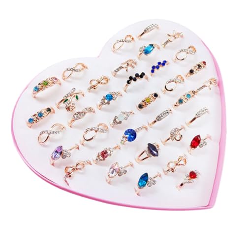 WOONEKY 36stücke Kreativer Mädchenring Charmante Damenmodering Fingerringe Stilvolle Damen-dekorring Ring Kostümaccessoire Für Party Soiree von WOONEKY