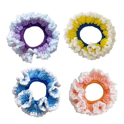 WOONEKY Haarring Gestrickte Haarringe Haarschmuck Aus Wolle Handgewebte Haargummis Für Dickes Oder Dünnes Haar Für Partys Abschlussbälle Und Alltag von WOONEKY