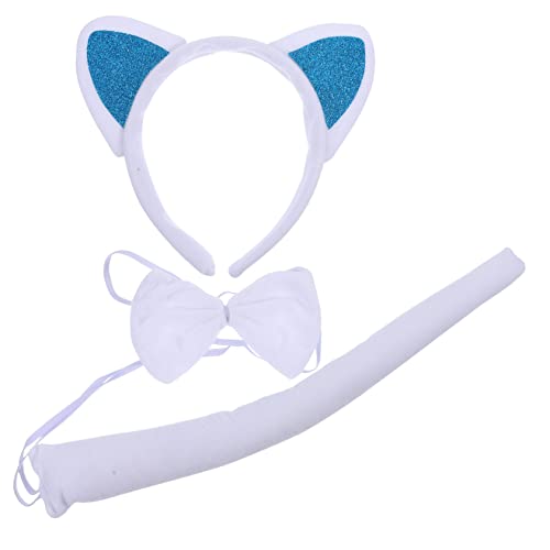 WOONEKY 1satz Cosplay Katzenohren Haarband Mit Und Fliege Tierkostüm Zubehör Für Partys Fotografie Und Rollenspiele Lustiges Tier-thema Für Geburtstagsfeiern Und Bühnenaufführungen von WOONEKY