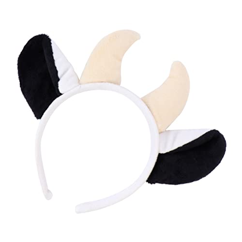 WOONEKY Halloween Haarband Tier Stirnband Plüsch Kopfbedeckung Haar Accessoire Einzigartiges Haardekor Für Party Und Kostümball Schwarz-weiße Kuh Für Junge Mädchen Geeignet von WOONEKY