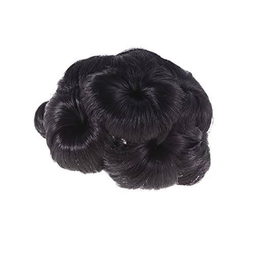 WOONEKY Haarknoten-clip Für Hochsteckfrisur Perücke-dutt Mit Blumen-design Haarspange Aus Kunsthaar -clip Für Damen Farbe Naturschwarz von WOONEKY