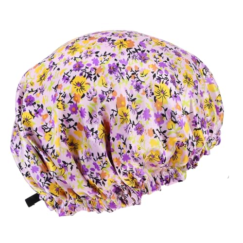 WOONEKY 1pc Kinder Bequeme Schlafmütze Kinder Badekappe Floral Verstellbare Schnalle Für Baby Kinder Schlafmütze von WOONEKY