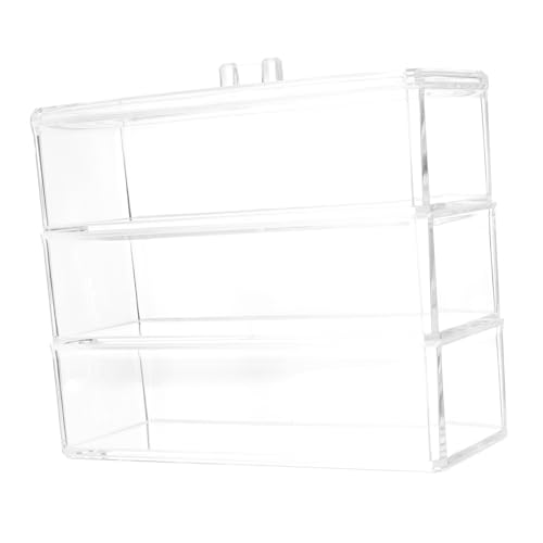 WOONEKY 1stück Transparente Mehrschichtige Kosmetikbox Acryl Aufbewahrungsbehälter Für Schreibtisch Organizer Für Make-up Und Kosmetik Stapelbar Und Leicht Zu Reinigen von WOONEKY