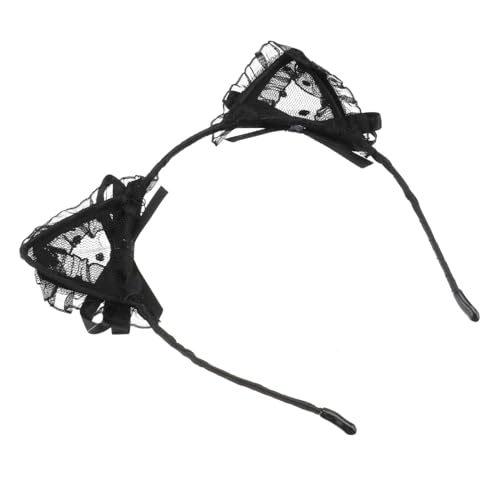 WOONEKY 1stück Net Yarn Lace Katzenohren Haarreif Mit Schleife Accessoire Für Partys Und Cosplay Und Für Mädchen Und von WOONEKY