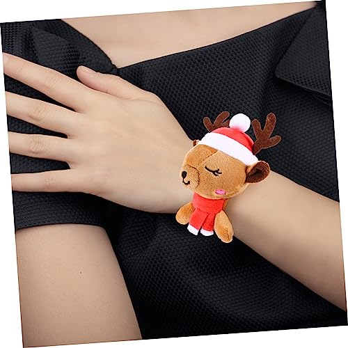 WOONEKY 1 Stück Weihnachts Armband aus Plüsch für Lustiges Rentier Design Kreatives Handgelenkspielzeug für Partys Dekoration für Weihnachten und Geburtstagsfeiern Farbenfrohes Accessoire von WOONEKY