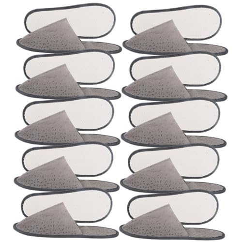 WOONEKY 10 Paare Einweg Hausschuhe Damen und Herren Rutschfeste Leichte Hotelslipper Tragbare Reise Gästepantoffeln Atmungsaktiv für Hotel Spa Salon und Kurzurlaub von WOONEKY
