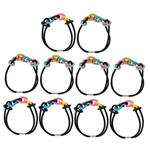 WOONEKY 10stücke Elastische Haargummis Für Frauen Haar Zubehör Bunte Haarspiralen Haarschmuck Stirnbänder Für Mädchen von WOONEKY