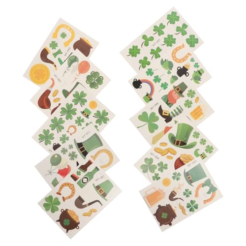 WOONEKY 10 Stück Shamrock Gesichtssticker für Selbstklebende Aufkleber für Patrick's Day für Irische Feste und Partys Hautfreundlich und Einfach Anzuwenden von WOONEKY