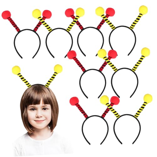 WOONEKY 10 Stück Teiliges Bienen Antennen Haarreif Bunte Halloween Stirnbänder für Erwachsene Auffälliges Party Kostümzubehör Einfach zu Tragen für Gruppen und Themenpartys von WOONEKY