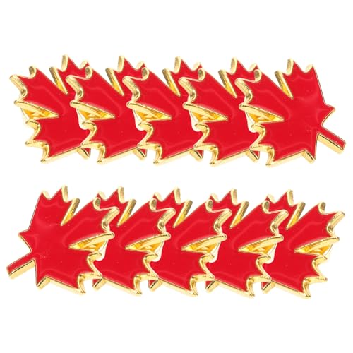 WOONEKY 10 Stück Teiliges Dekorative Ahornblatt Broschen aus Metall Kreative Reversnadeln mit Ahornblattmotiv Langlebig und Stilvoll Vielseitig Kombinierbar für Damenkleidung und Festliche von WOONEKY