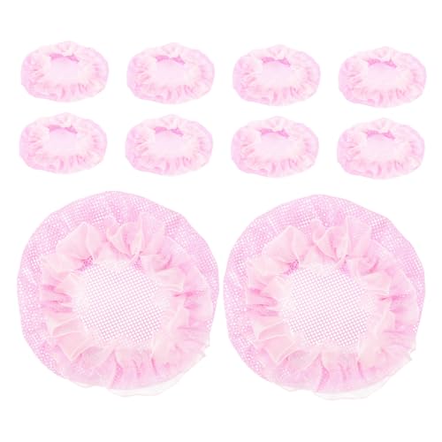 WOONEKY 10 Stück Teiliges Haarnetz für Damen Unsichtbares Pinkes Haarnetz aus Weichem Material Einfach zu Befestigen Duttformer für Ballett und Alltag von WOONEKY