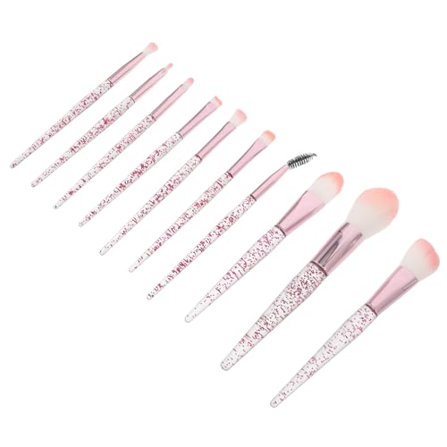 WOONEKY 10-teiliges Glitzer-Make-up-Pinsel-Set, Bling-Foundation, Concealer, Lidschatten, Eyeliner, Rouge, Lippen, Blending-Pinsel, Werkzeug-Set für Frauen und Mädchen von WOONEKY