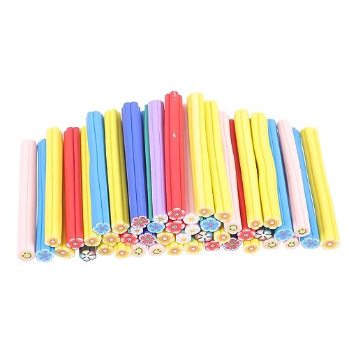 WOONEKY 2 Sets Nail Art Sticker Im Blumen-stil Polymer Clay Canes Nageldekoration Handwerk 50 Stück * 2 von WOONEKY