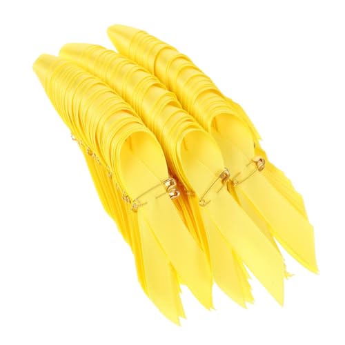 WOONEKY 100 Stück Gelbe Awareness Schleifen Pins Emaillierte Satin Broschen Vielseitige Anstecknadeln für Kinderkrebs Bewusstsein Charity Event Support Schmuck und DIY Zubehör für Frauen von WOONEKY