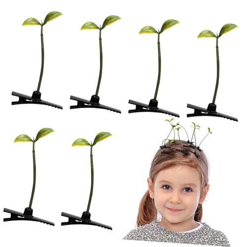 WOONEKY 100 Stück Teiliges Haarklammern Sprout Form Alligator Haarklammern aus Leichtem Kunststoff Rutschfest und Stabil Lustige Party Haarschmuck für Damen und Mädchen von WOONEKY