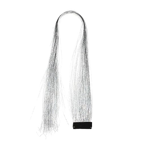 WOONEKY 1000 Stück Haarsträhnen Glitzer Holographisch Glänzende Extensions für und Mädchen Silber Pakete mit für Partys und Besondere Anlässe von WOONEKY
