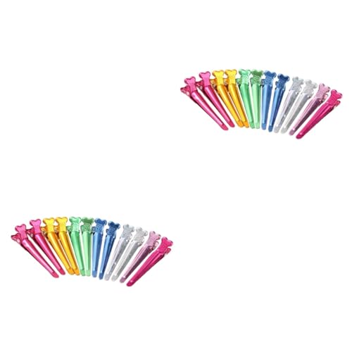 WOONEKY 100stücke Bunte Aluminium Haarklammern Vielseitige Duckbill Haarspangen Für Damen Für Friseure Haarschnitte Und -styling von WOONEKY