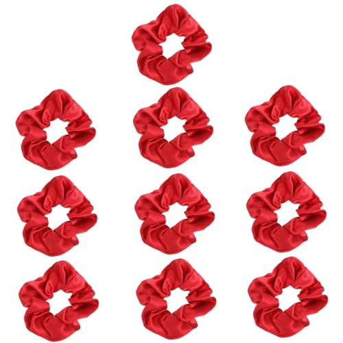 WOONEKY 10St roter Doppelpunkt rote Haaraccessoires für Frauen elastische Bommeln weihnachts scrunchies haarspange weihnachten haarschmuck Tiara Weihnachtshaarringe Haargummis Französisch von WOONEKY