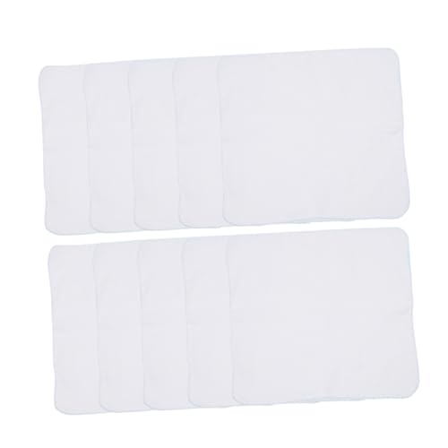 WOONEKY 10stücke Baumwolle Taschentuch Doppellagiges Kopftuch Speicheltücher Mulltücher Make-up-entferner-handtücher Fütterungstuch Und Stilltuch Mit Blauem Seitenband von WOONEKY
