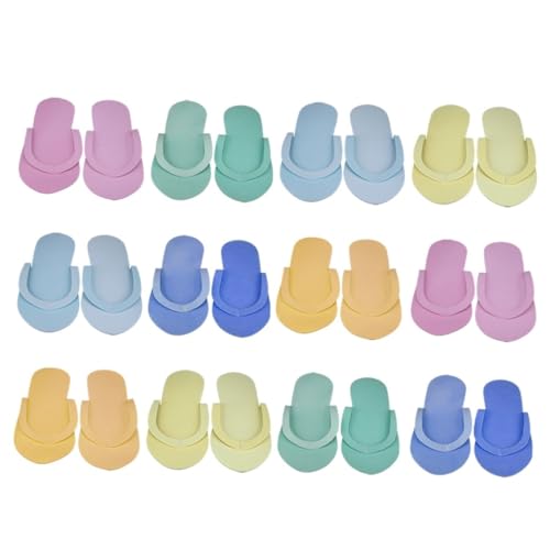 WOONEKY 12 Paar Einweg EVA Slipper Umweltfreundlich Leicht Atmungsaktiv Hotel Hausschuhe Reise Slippers Gästehausschuhe Rutschfest Komfortabel Für Spa Zuhause Damen Herren Zufällige Farbe von WOONEKY