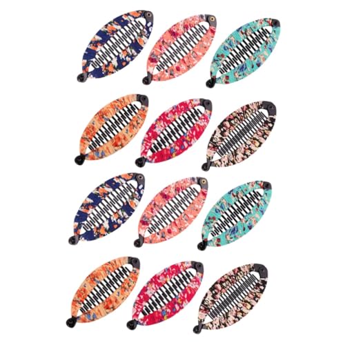 WOONEKY 12stücke Haarclips Fischform Mit Blumenmuster Haarschmuck Mädchen Für Hochzeiten Partys Und Alltag von WOONEKY