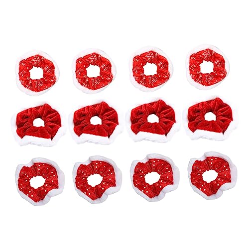 WOONEKY 12 Stücke Weihnachten Haar Zubehör Dickdarm Scrunchies Weihnachten Haar Bänder Pferdeschwanz Für Frauen Mädchen von WOONEKY