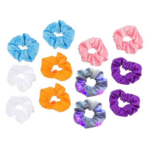 WOONEKY 12stücke Leuchtende Haargummis Mit Led-design Fluoreszierende Scrunchies Für Party Haaraccessoires Für Frauen Und Mädchen Mehrzweck-haarschmuck Mit Bezaubernden Farbdesigns von WOONEKY