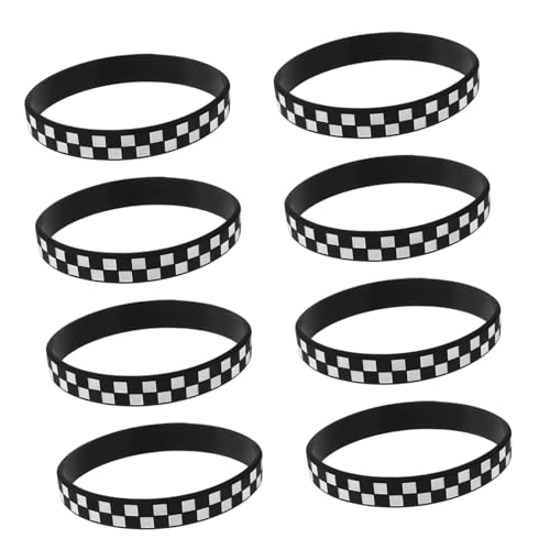 WOONEKY 12stücke Silikon Armbänder Im Karomuster Renn Und Geschwindigkeits-thema Leichte Und Dekorative Handgelenk-bänder Für Sportevents Und Partys von WOONEKY